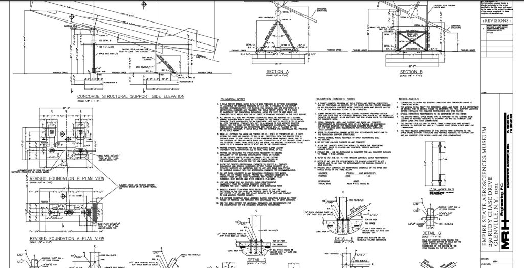 Structural Drawings - Concorde replica at the Glenville Aerospace Museum